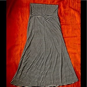 Long Striped Maxi Skirts
